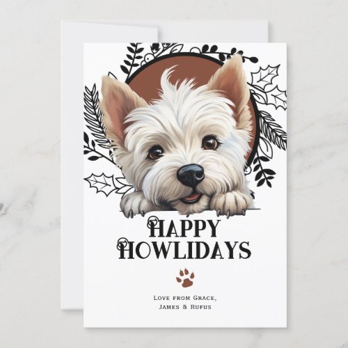 Happy Howlidays West highland Terrier Christmas Holiday Card