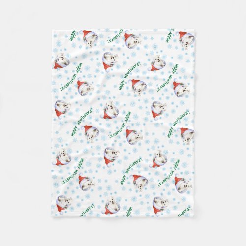 Happy Howlidays Westie Fleece Blanket