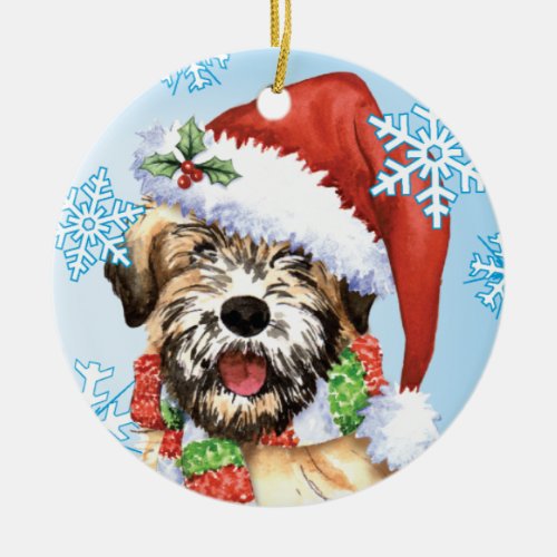 Happy Howlidays Wheaten Ceramic Ornament