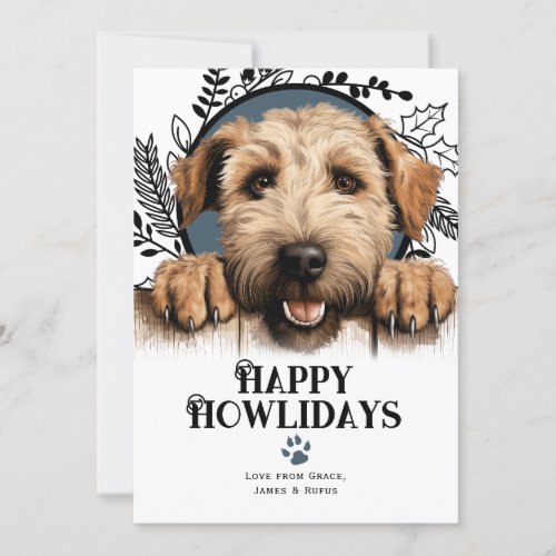 Happy Howlidays Wheaten Terrier Dog Christmas Holiday Card