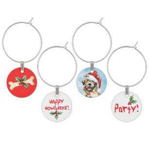 Happy Howlidays Wheaten Wine Charm