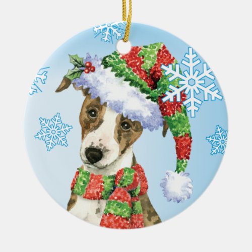 Happy Howlidays Whippet Ceramic Ornament