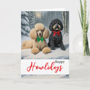 Happy Howlidays Winter with Poodle and Schnoodle Card