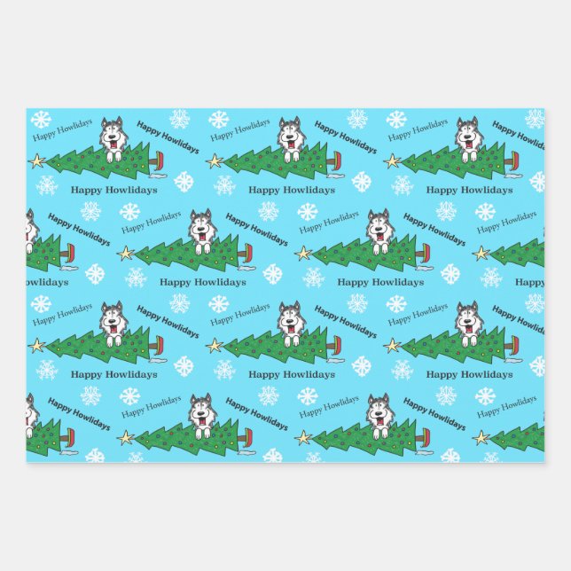 Happy Howlidays Wrapping Paper Sheets (Front)