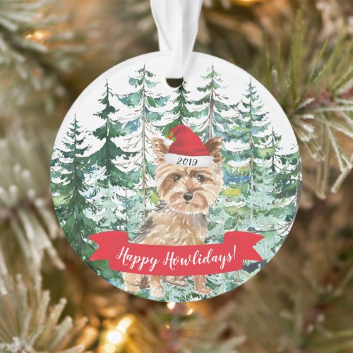 Happy Howlidays Yorkshire Terrier Dog Christmas Ornament