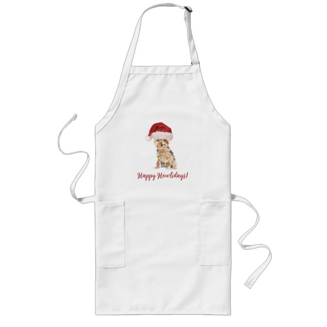 Happy Howlidays Yorkshire Terrier Long Apron (Front)