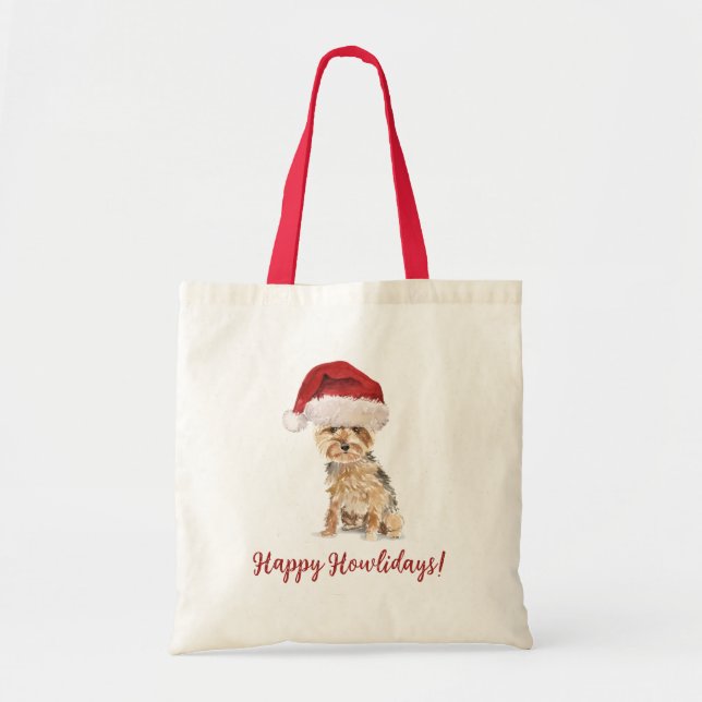 Happy Howlidays Yorkshire Terrier Tote Bag (Front)