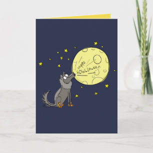 Happy Howlloween - Wolf Halloween Greeting Card