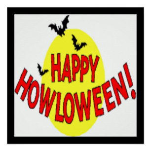 "HAPPY HOWLOWEEN" BATS POSTER