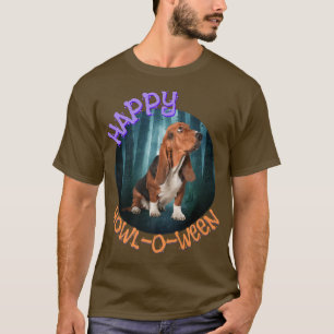 Happy Howloween Cute Funny Basset hound Halloween T-Shirt