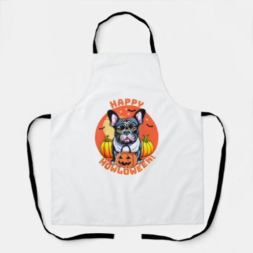 Happy Howloween French Bulldog frenchie dog hallow Apron