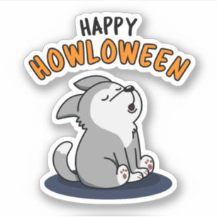 Happy Howloween Funny Dog Pun  Sticker