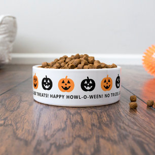 Happy Howloween Jack O Lantern Pumpkin Dog Bowl