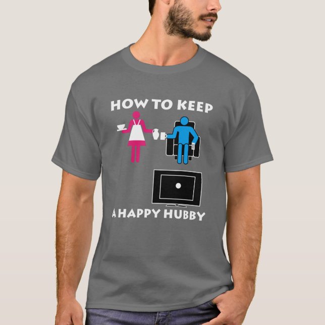Happy Hubby Dark T-Shirt (Front)