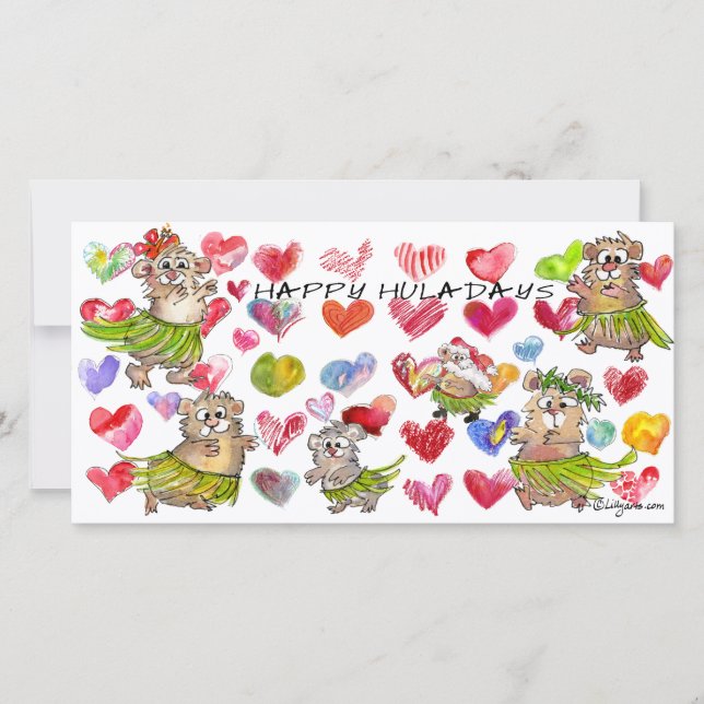 Happy Huladays Christmas Card (Front)