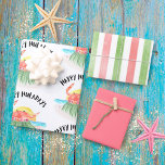Happy Huladays Crab Hawaiian Tropical Christmas Wrapping Paper Sheets<br><div class="desc">Give your gifts a colorful, tropical touch with these 'Happy Huladays Crab' holiday wrapping paper sheets. Featuring a cute crab hula dancing on the beach, a solid coral red sheet, and a festive stripe pattern sheet that will ensure your gifts are stylish and sure to stand out. Art by KL...</div>