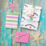Happy Huladays Flamingo Tropical Beach Christmas Wrapping Paper Sheets<br><div class="desc">Give your gifts a colorful, tropical touch with these 'Happy Huladays Flamingo' holiday wrapping paper sheets. Featuring a flamingo in a Santa hat hula dancing on the beach, a bright and cheerful solid pink, and a festive stripe pattern that will ensure your gifts are stylish and sure to stand out....</div>
