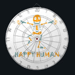 Happy human skeleton ceramic tile dart board<br><div class="desc">Happy human skeleton</div>