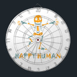 Happy human skeleton ceramic tile dart board<br><div class="desc">Happy human skeleton</div>