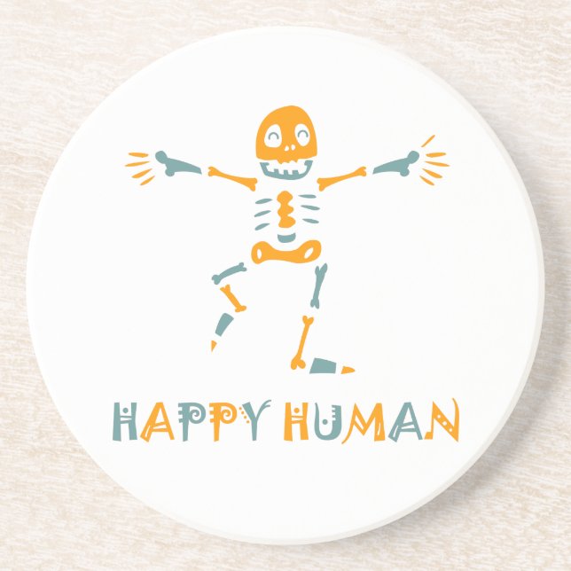 Happy human skeleton coaster (Front)