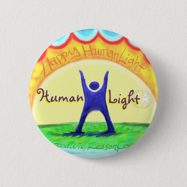 Happy HumanLight Button (Front)