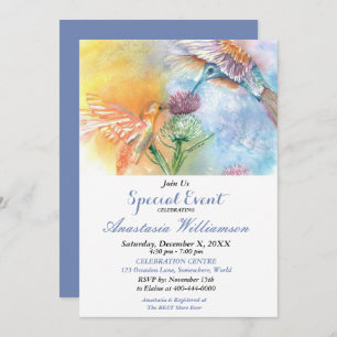 HAPPY HUMMING BIRDS PARTY EVENT INVITE
