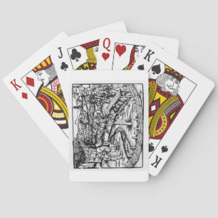 Happy husbandsmen tending bees, illustration from poker cards