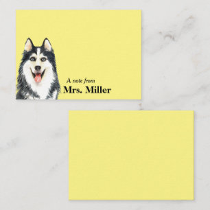 Happy Husky Personalized Note Card