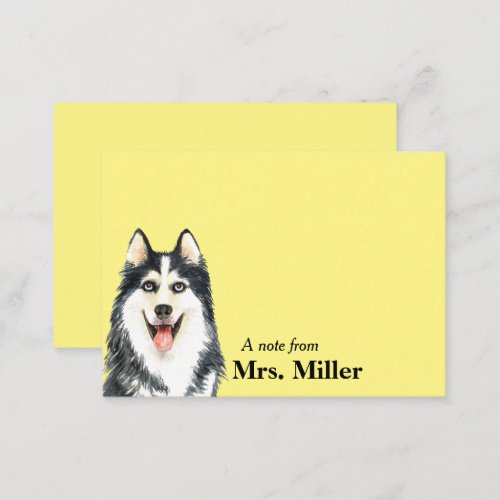 Happy Husky Personalized Note Card