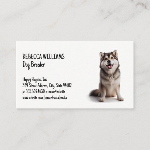 Happy Husky Sitting  Animals Business Card