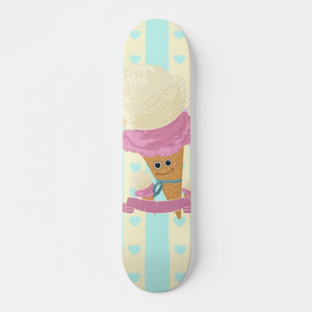 Happy Ice Cream Cone Skateboard (Front)