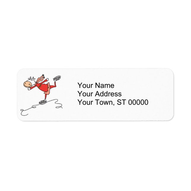 happy ice skating cow label (Front)