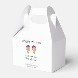 Happy Icecream add name website social media  Favor Boxes