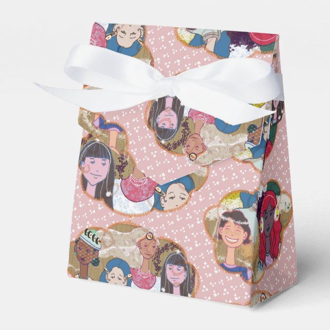 Happy Illustrated Gift Favor Box (Front Side)