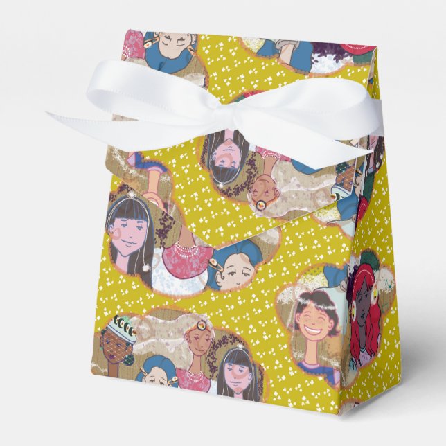 Happy Illustrated Gift Favor Box (Front Side)