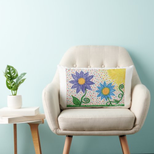 Happy in the Sun Acrylic Painting Lumbar Pillow