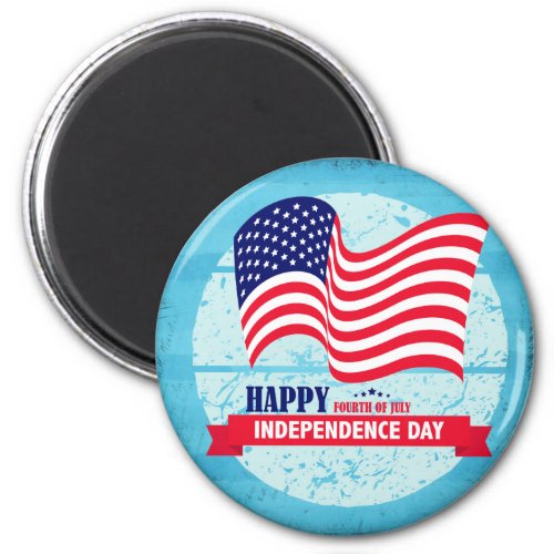 Happy Independance Day American Flag Illustration Magnet