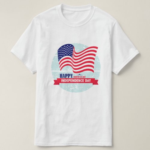 Happy Independance Day American Flag Illustration T_Shirt