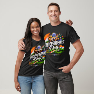 Happy Independence Day 3D India Flag Patriotic T-Shirt
