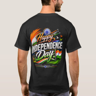 Happy Independence Day 3D India Flag Patriotic T-Shirt