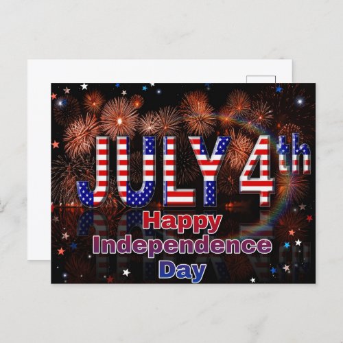 Happy Independence Day 4th July Postcard
