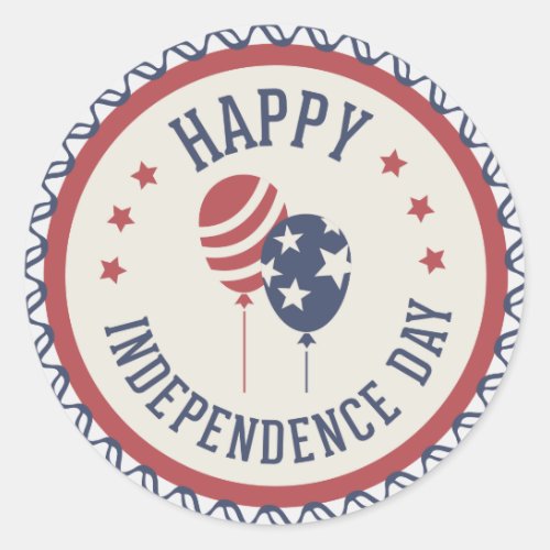 Happy Independence Day 4th Of July 3 Classic Round Sticker