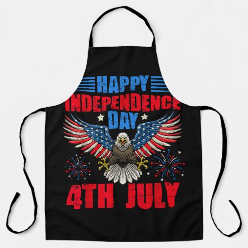 Happy Independence Day 4th Of July Eagle Fireworks Apron