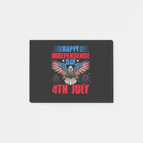 Happy Independence Day 4th Of July Eagle Fireworks Post_it Notes