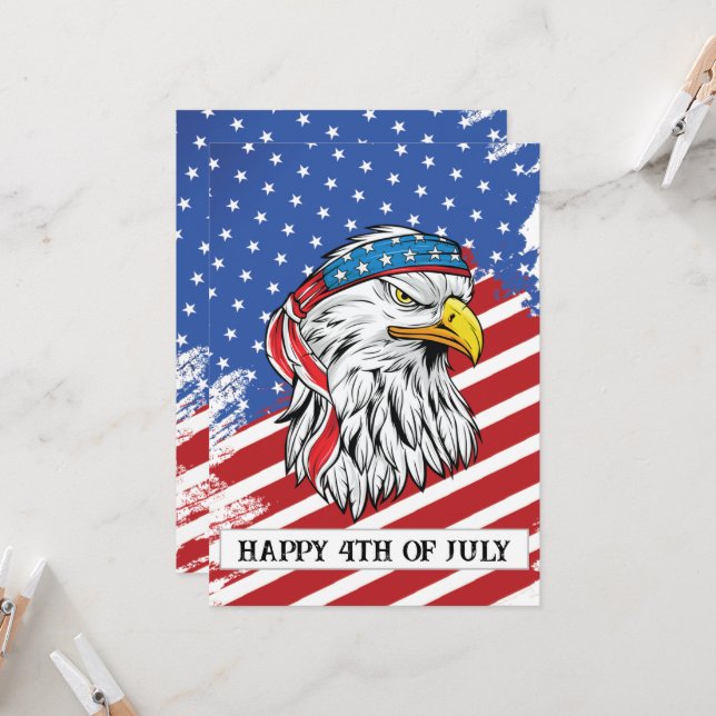 Happy Independence Day America  Card (Front/Back In Situ)