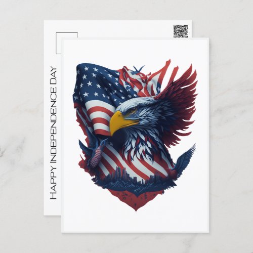 Happy Independence Day Art Freedom Fourth Of July Postcard
