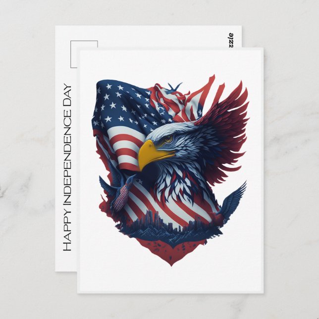 Happy Independence Day Art Freedom Fourth Of July Postcard (Front/Back)