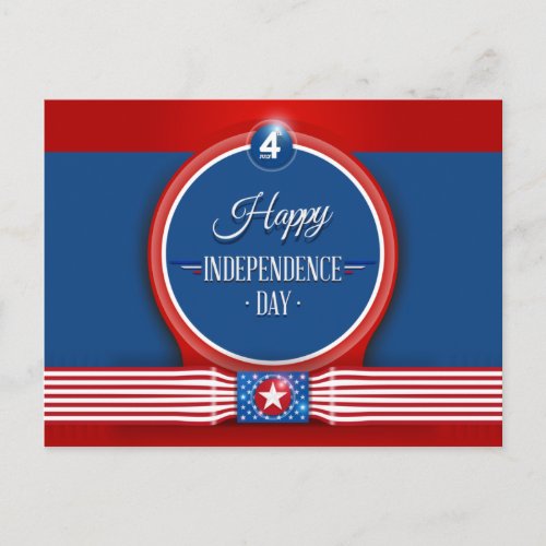 Happy Independence Day bright colors Postcard