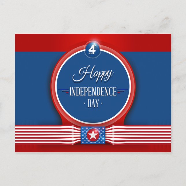 Happy Independence Day, bright colors Postcard (Front)