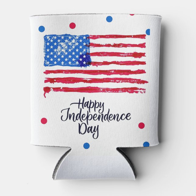 Happy Independence Day Can Cooler (Front)